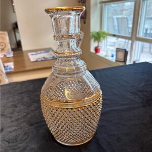 🔥🔥🔥Vintage Mid Century Modern Imperial Cambridge Glass Mt Vernon Decanter Gold
